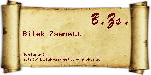 Bilek Zsanett névjegykártya